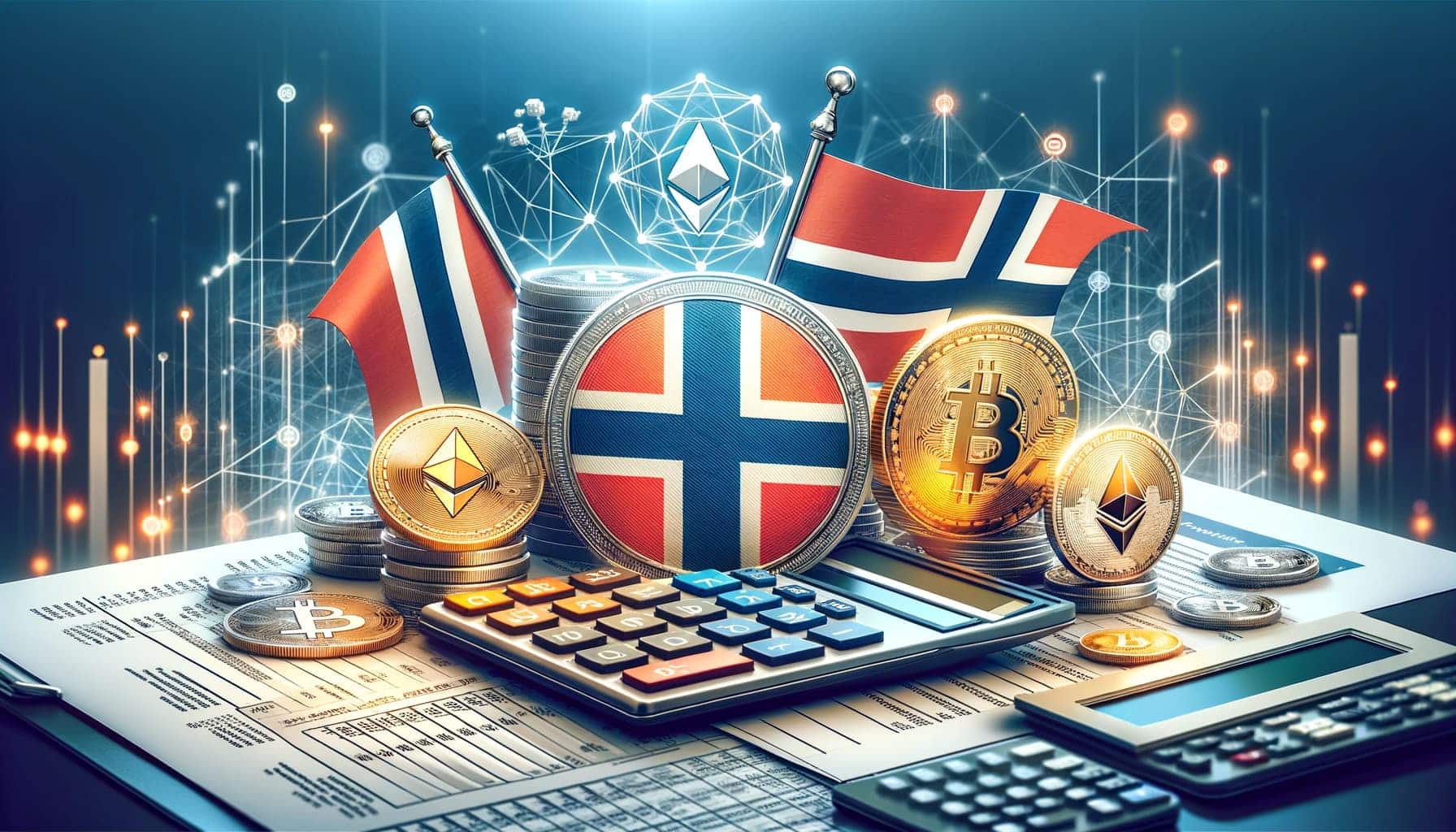 kalkulator, skatt og norske flagg